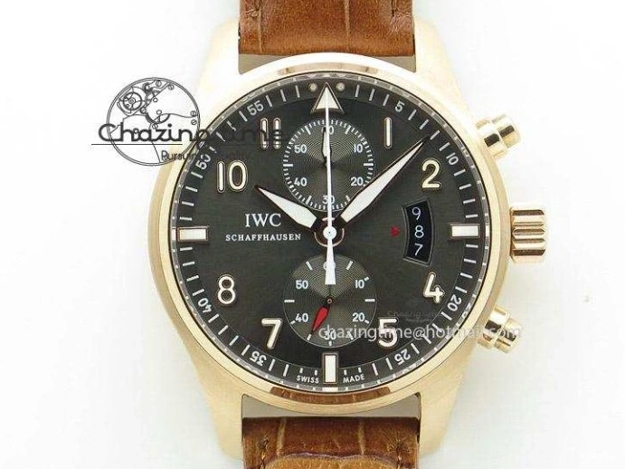 MIROTIME 0329 Pilot Chrono RG 3878 ZF Best Edition Grey Dial On Brown Leather Strap A UrbanChic 7330